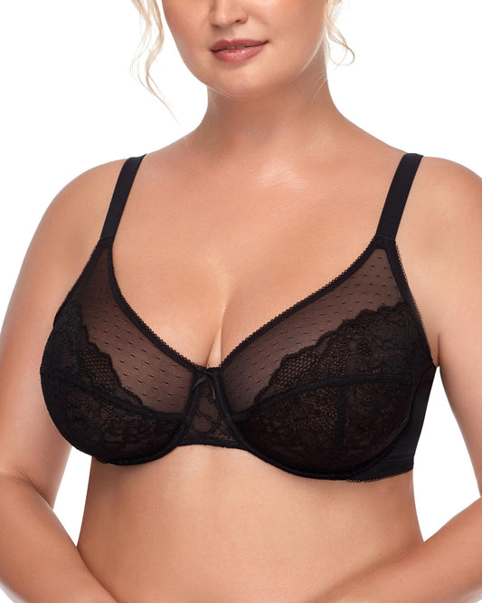 Minimizer Bras for Women Full Coverage Underwire Bras Plus Size Lifting Lace Bra for Heavy Breast