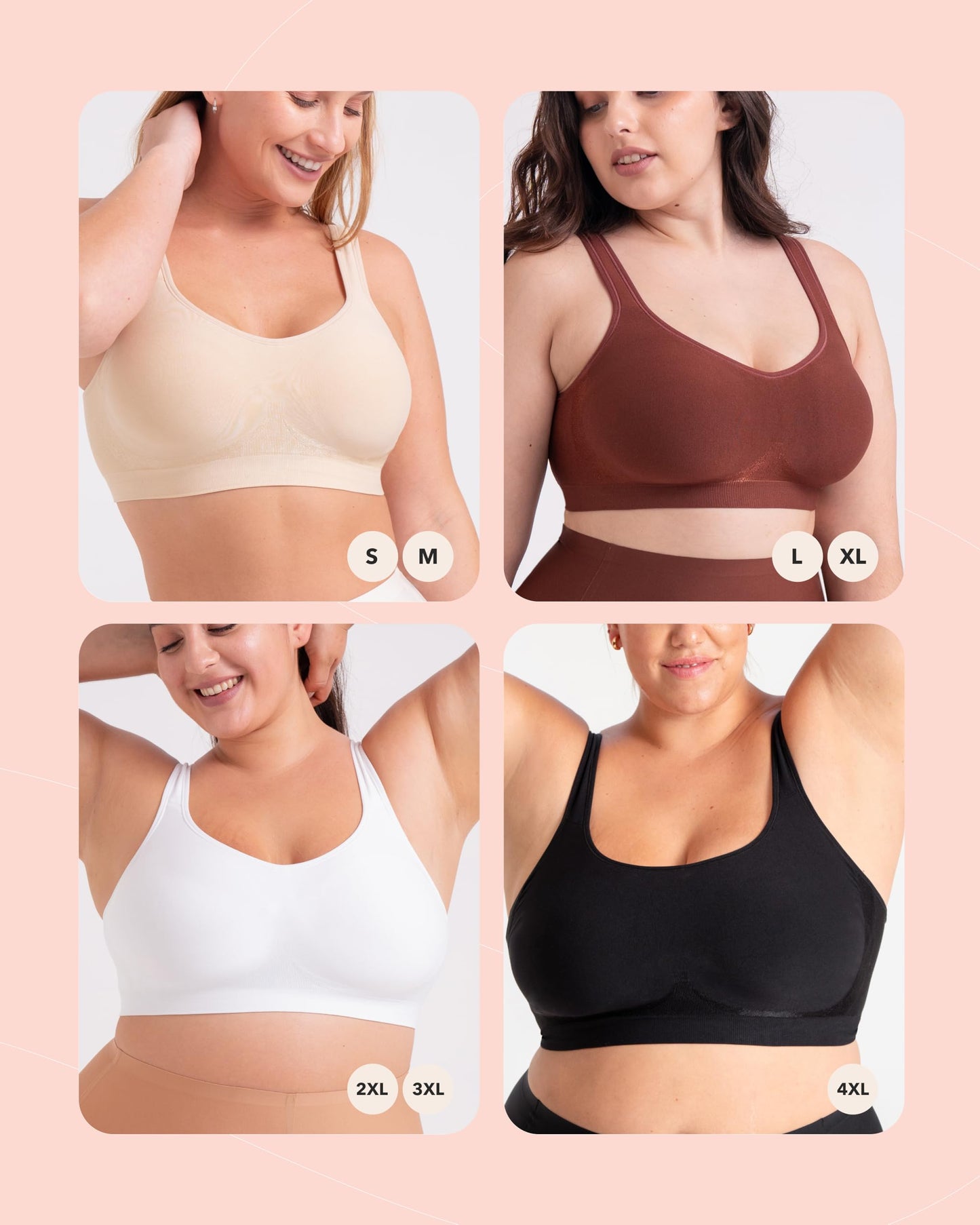 Bras for Women Wirefree - Adjustable Bras for Women No Underwire, Small to Plus Size Bralettes