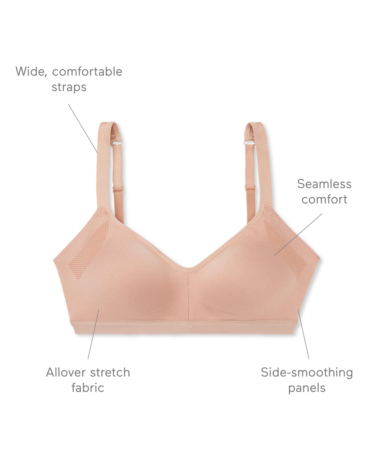 Underarm-smoothing With Seamless Stretch Wireless Lightly Lined Comfort Bra Rm3911a